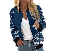 Duohropke Women's Blouson Jacket, Summer Jackets, Summer Jackets, Short Thin Women's Jackets, Zip, Colourful, Elegant, Colourful Cardigans, Lightweight Bomber Jacket, Summer Jacket, Wind Jacket, Sky