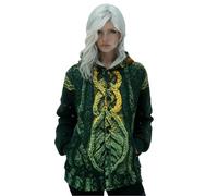Duohropke Women's Oversized Hooded Chunky Knit Sweatshirt with Viking 3D Digital Print Spirit Print Multicolored Christmas Pullover Hoodie Warm Knitted Coat Sweatshirt Cosplay Costume, Green, L