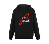 DUOJIMEI Cool Red Dwarf Logo Nostalgia Geek Men's Hoody Retro 90's Sitcom Red Dwarf Hoody Size M