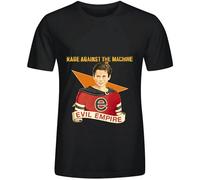 DUOJIMEI Rage Against Machine Evil Empire Tour Pop Mens Crew Neck Cotton Shirts Size L Black