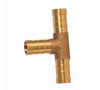Duokon Brass T Piece 3 Way Hose Connector Solid Brass Hose Barb Joiner 6mm 8mm 10mm 12mm for Fuel Air Water Gas Oil Lines with T Shape Design Easy Install and Multi Fluid Use (10mm)