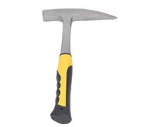 Duokon Carbon Steel Brick Hammer with Rubber Handle Pointed Head Impact Resistant for Geological Rock Testing (L)
