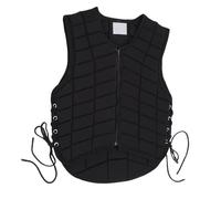 Duokon Equestrian Vest, Polyester Horse Riding Vest with Adjustable Side Ties, Zip Front, Enhanced Padding and Scalloped Hem for Adult Riding Training and Lessons (L)
