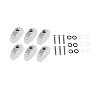 Duokon Guitar Tuning Peg Buttons Alloy Machine Head Replacement 6pcs Semicircle Knobs with Screws and Gaskets Silver for Electric Guitar Bass Players Repair