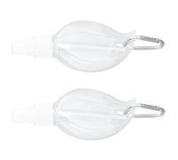 Duokon Hand Sanitizer with Clip, 2 Pcs PET Plastic Portable Refillable Container, 50ml Clear Keychain Travel Bottles for Hand Soap Body Wash Liquid Shampoo for Travel Gym School (Spray maple leaf