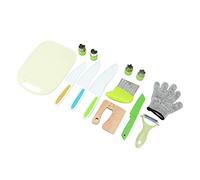 Duokon Kids Knife Set for Real Cooking with Serrated Edges, 4-Piece Safe | Wood and Food-grade Plastic Handle, Stainless Steel Serrated Blades, Suitable for Toddlers Learning to Cut, Ideal for