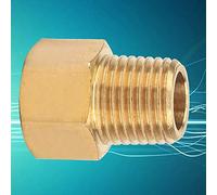 Duokon Pipe Fitting Brass Adapter BSPT to NPT Female Thread, 60 Degree Threads, Proof Gauge Connector for Oil Gas Water Plumbing Hydraulics Pneumatics (1/4 BSPT External Thread to 1/4 NPT Internal