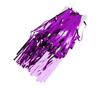 Duokon Shiny Tinsel Fringe Curtain Party Backdrop 3.3x6.6ft with Self Adhesive Strips for Birthdays Weddings New Year Decor (Purple)
