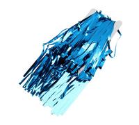 Duokon Shiny Tinsel Fringe Curtain Party Backdrop 3.3x6.6ft with Self Adhesive Strips for Birthdays Weddings New Year Decor (Lake Blue)