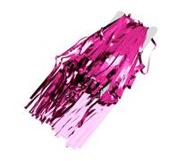 Duokon Shiny Tinsel Fringe Curtain Party Backdrop 3.3x6.6ft with Self Adhesive Strips for Birthdays Weddings New Year Decor (Red)