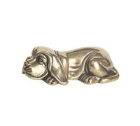 DUOLAIYUNSO Bronze Statue,4.2x1.2cm Solid Brass Beagle Dog Figurines Animal Miniatures Crafts Desktop Ornaments Desk Living Room Home Decoration