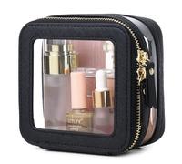 Duolan Women's Transparent Cosmetic Bag, Black, MINI-2, Small Makeup Bag