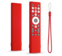 DUOLAXMENG Remote Control Cover for Hisense TV, Silicone Case with Lanyard, Compatible with ERF6A80, ERF6G80H, ERF6F80H Models, Shockproof (Red)