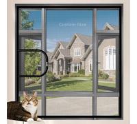 DUOLEH Custom Size Cat Screen Window Cat Safety Nets Pet Protection | Fly Screens with Zipper, Mosquito Window Net, Pet Protective Mesh, Semi-Transparent, for Living Room/Bedroom/Kitchen