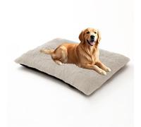 DUOLEH Dog Crate Bed Extra Large, Orthopedic Dog Sofa Beds, Calming Pet Mat with Anti-Slip Bottom, Washable Rectangle Pet Cushion, Warm Mattress for Puppy Crate (100x70x10cm,Off-White)
