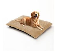 DUOLEH Dog Crate Bed Extra Large, Orthopedic Dog Sofa Beds, Calming Pet Mat with Anti-Slip Bottom, Washable Rectangle Pet Cushion, Warm Mattress for Puppy Crate (120x90x10cm,Beige)