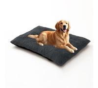 DUOLEH Dog Crate Bed Extra Large, Orthopedic Dog Sofa Beds, Calming Pet Mat with Anti-Slip Bottom, Washable Rectangle Pet Cushion, Warm Mattress for Puppy Crate (120x90x10cm,Dark Grey)