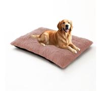 DUOLEH Dog Crate Bed Extra Large, Orthopedic Dog Sofa Beds, Calming Pet Mat with Anti-Slip Bottom, Washable Rectangle Pet Cushion, Warm Mattress for Puppy Crate (70x50x8cm,Pink)