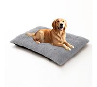 DUOLEH Dog Crate Bed Extra Large, Orthopedic Dog Sofa Beds, Calming Pet Mat with Anti-Slip Bottom, Washable Rectangle Pet Cushion, Warm Mattress for Puppy Crate (140x110x12cm,Light Grey)