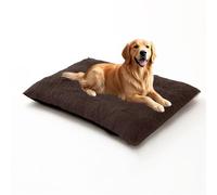 DUOLEH Dog Crate Bed Extra Large, Orthopedic Dog Sofa Beds, Calming Pet Mat with Anti-Slip Bottom, Washable Rectangle Pet Cushion, Warm Mattress for Puppy Crate (120x90x10cm,Brown)