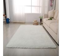 DUOLEH Fluffy Area Rug for Bedroom, Ultra Soft Floor Carpet, Modern Floor Mat, Washable Non Slip Area Rug, Non-Shedding Carpet Mat for Living Room Nursery Dorm Lounge (180x270cm,Off-White)