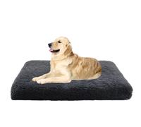 DUOLEH Large Dog Crate Mattress Mat, Washable Rectangular Pet Pillow Bed Anti-Anxiety, Fluffy Warm Dog Sofa Bed, Non-Slip Pet Puppy Mat with Removable Cover (100x60x10cm,Dark Grey)