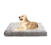 DUOLEH Large Dog Crate Mattress Mat, Washable Rectangular Pet Pillow Bed Anti-Anxiety, Fluffy Warm Dog Sofa Bed, Non-Slip Pet Puppy Mat with Removable Cover (50x40x5cm,Coffee)