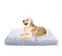 DUOLEH Large Dog Crate Mattress Mat, Washable Rectangular Pet Pillow Bed Anti-Anxiety, Fluffy Warm Dog Sofa Bed, Non-Slip Pet Puppy Mat with Removable Cover (120x80x10cm,Grey)