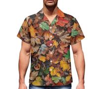 DUOLIFU Mens Hawaiian Shirts Casual Canadian Maple Leaf Print Shirts Short Sleeve Button Down Shirts, Canada Flag 8, 3XL
