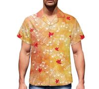 DUOLIFU Mens Hawaiian Shirts Casual Canadian Maple Leaf Print Shirts Short Sleeve Button Down Shirts, Canada Flag 9, XS