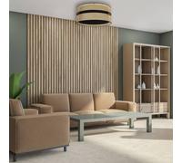Duolla Big Duo ceiling light made of rattan, beige/black