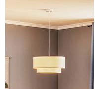 Duolla Boho pendant light, beige, Ø 45 cm, fabric