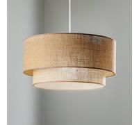 Duolla Boho pendant light, brown, Ø 45 cm, fabric