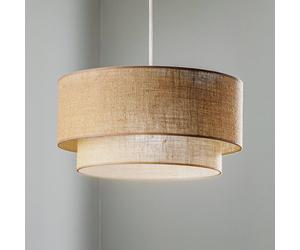 Duolla Boho pendant light, brown, Ø 45 cm, fabric