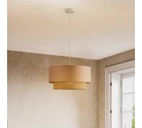 Duolla Boho pendant light, cappuccino/brown, Ø 45 cm, fabric