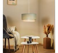 Duolla Boho pendant light, sage green/brown, Ø 45 cm, fabric