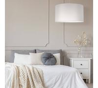 Duolla Dorset pendant light in textile, white