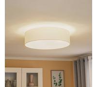 Duolla Roller ceiling lamp, ecru, Ø 50 cm, fabric