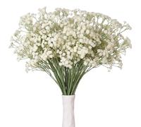Duolvo 10pcs Babies Breath flowers 23.6" Artificial Gypsophila Bouquets Real Touch Flowers For Wedding Home DIY Decor