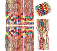 DuoMaDuoBB 200 Pieces Handmade Braided Bracelets Friendship Bracelets Bulk Colorful Braid Cords Strand Adjustable Bracelet Women Wrist Anklet Wedding Birthday Christmas Favors Supplies