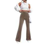 DuomaiJJ Autumn And Winter Wide-Leg Pants High-waisted Corduroy Flared Solid Color Casual Sweatpants-khaki-s