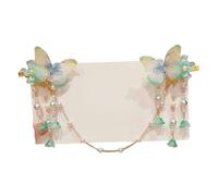 DuomaiJJ Children'S Hair Accessories Pack Of 2 Chinese Style Headdress For Girls Pearl Butterfly Flower Forehead Chain Hairpin Children-6