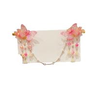 DuomaiJJ Children'S Hair Accessories Pack Of 2 Chinese Style Headdress For Girls Pearl Butterfly Flower Forehead Chain Hairpin Children-3