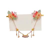 DuomaiJJ Children'S Hair Accessories Pack Of 2 Chinese Style Headdress For Girls Pearl Butterfly Flower Forehead Chain Hairpin Children-4