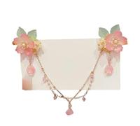 DuomaiJJ Children'S Hair Accessories Pack Of 2 Chinese Style Headdress For Girls Pearl Butterfly Flower Forehead Chain Hairpin Children-5