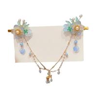 DuomaiJJ Children'S Hair Accessories Pack Of 2 Chinese Style Headdress For Girls Pearl Butterfly Flower Forehead Chain Hairpin Children-2