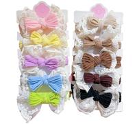 DuomaiJJ Children'S Hair Accessories Pack Of 20 Lace Bow Adult Rubber Band Does Not Tighten The Without Tying Marks-2