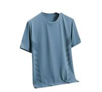 DuomaiJJ Compression Shirt Men Short-Sleeved T-Shirt Men's Summer Ice Silk Thin Quick-Drying Mesh Sports Fitness Half-Sleeved Top-Blue 1-m