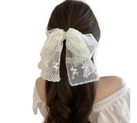 DuomaiJJ Hair Claw Clips 2-pack Lace Bow Hairpin Gentle And Sweet Back Of The Head Clip-white