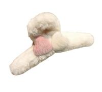 DuomaiJJ Hair Claw Clips 2-pack Love Clip For Women Autumn And Winter Head Ornament Back Of The Hairpin-pink White